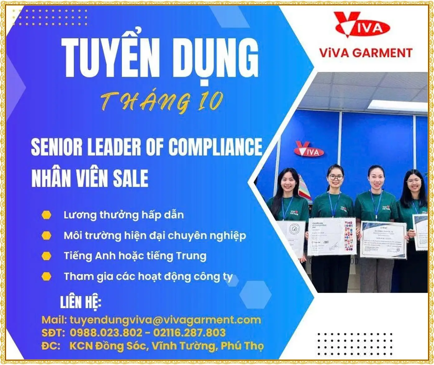 Phú thọ tuyển nhân viên Sale lương hấp dẫn