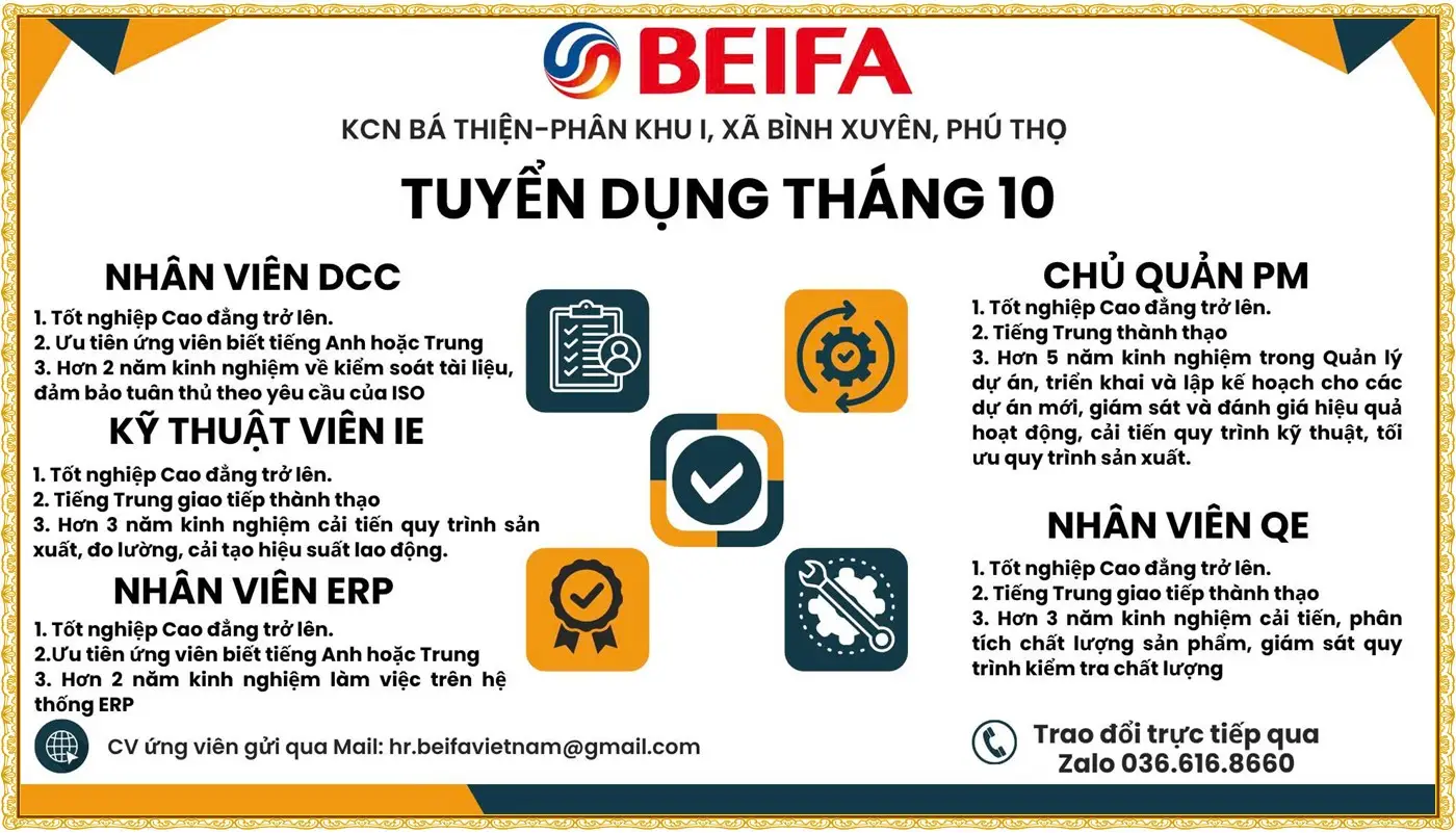 Phú thọ tuyển chủ quản PM