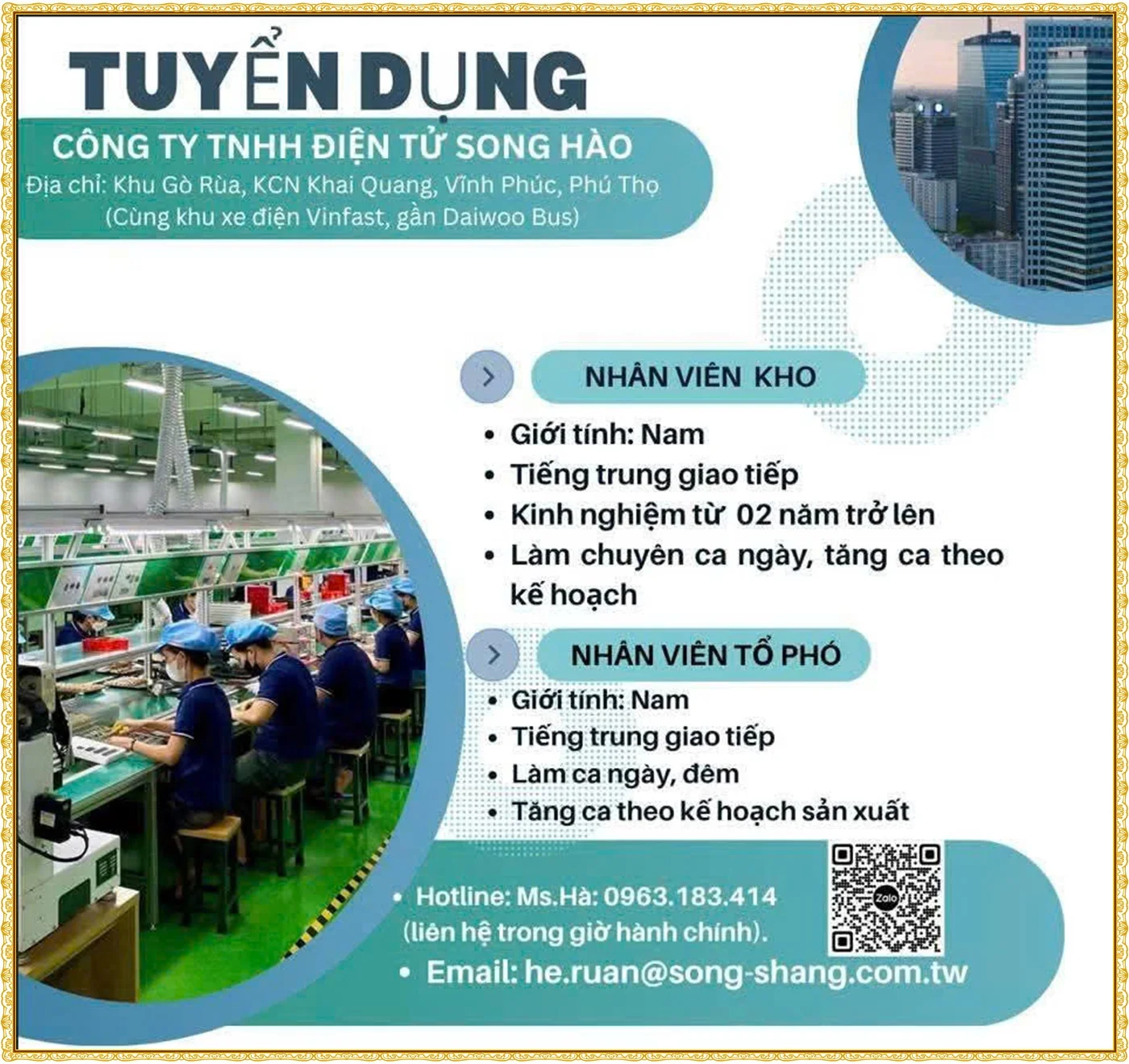 Tuyển dụng nhân viên kho tại Phú Thọ