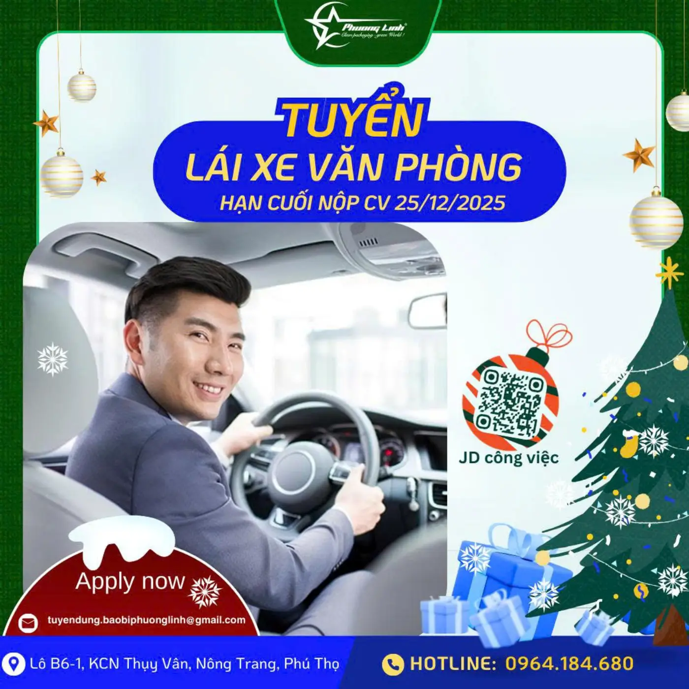 Tuyển lái xe văn phòng