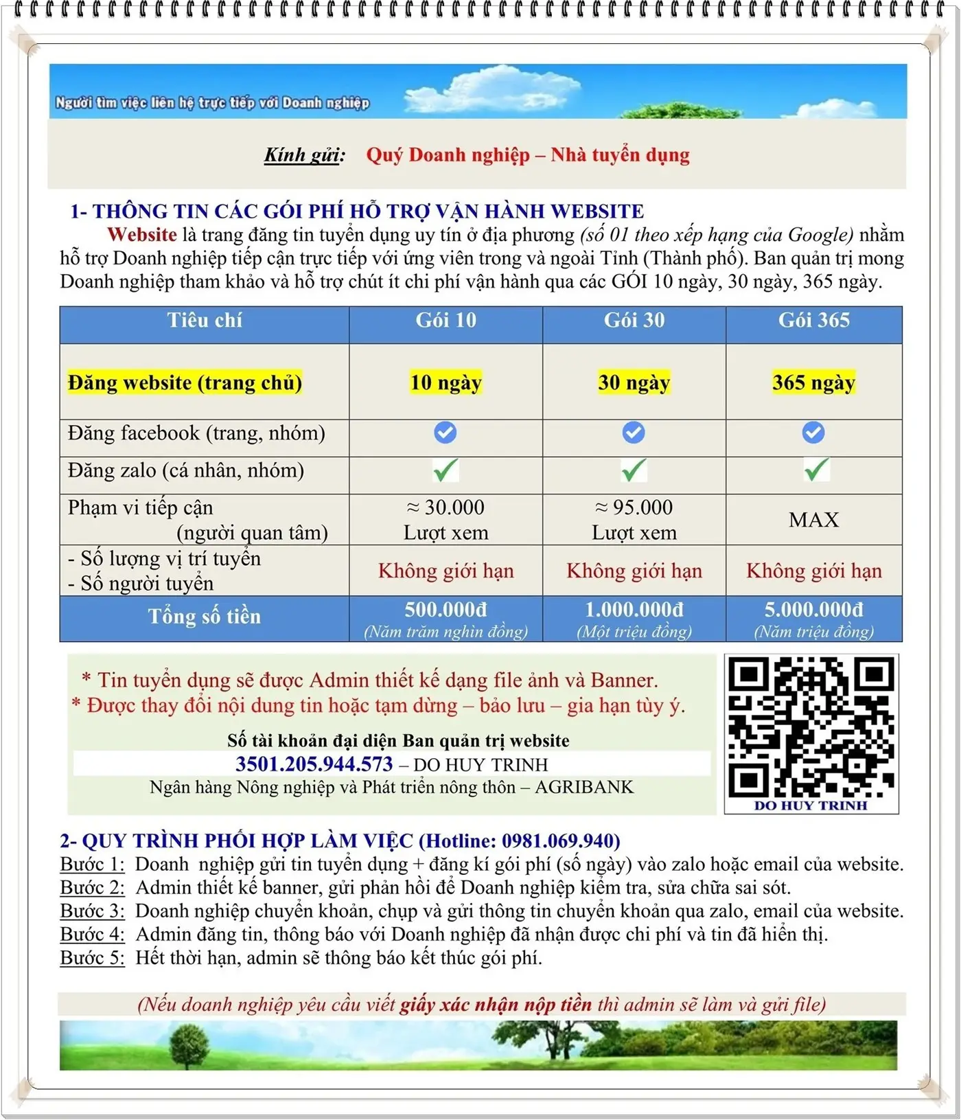 Báo giá đăng tin tuyển dụng Phú Thọ